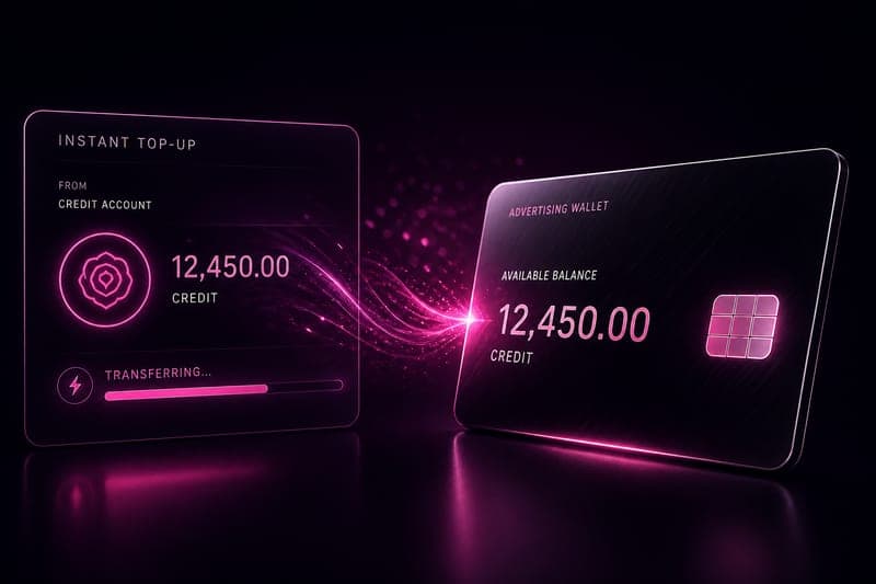 Ad account funding and top-up workflow